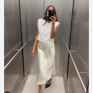 Zara Contrasting Satin Effect Dress